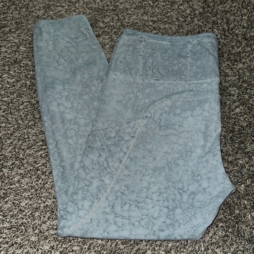 lululemon athletica Light Blue Marble-Print Leggings